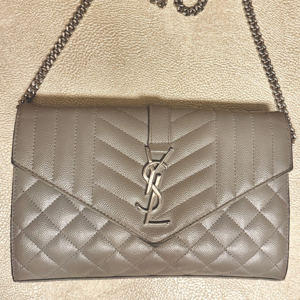 YSL triquilt chain wallet purse. Authentic. Comes with original box.